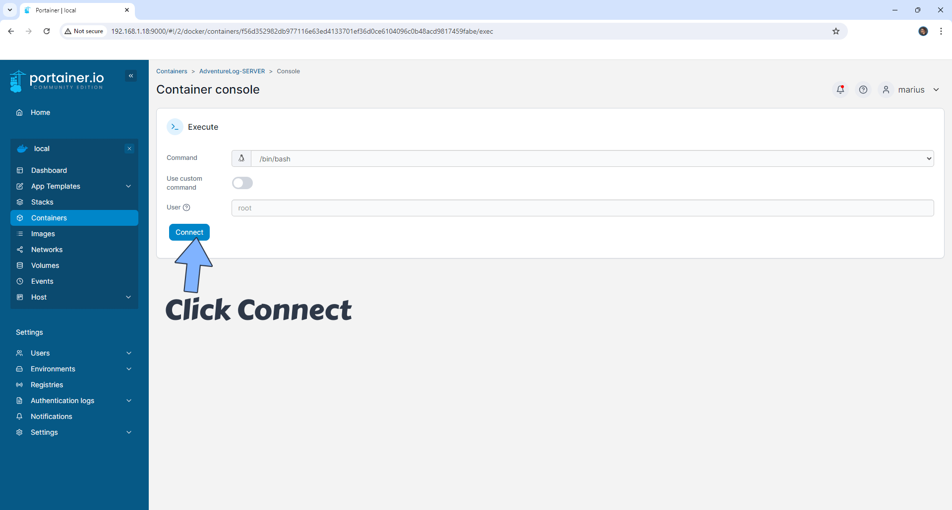 AdventureLog Synology NAS Set up 16