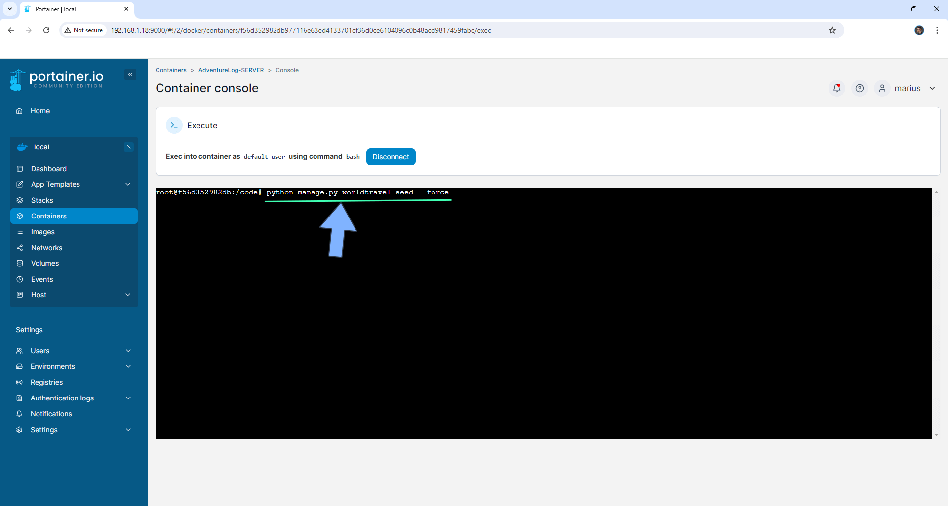 AdventureLog Synology NAS Set up 17