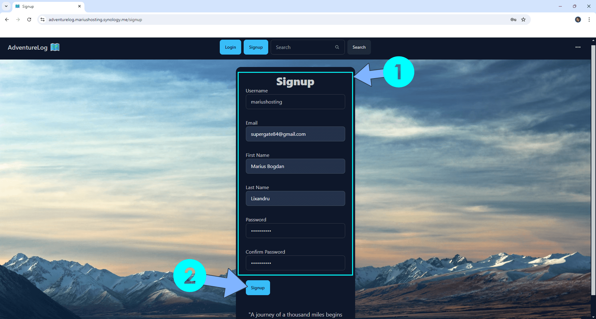 AdventureLog Synology NAS Set up 20