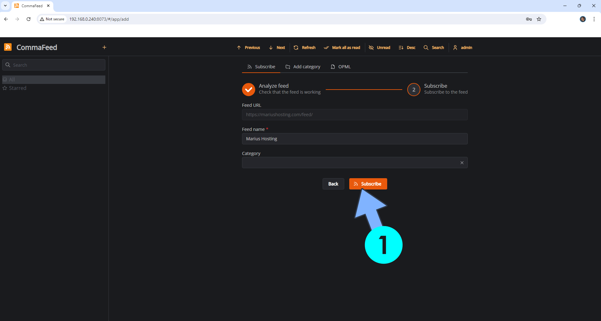 CommaFeed UGREEN NAS Portainer Set up 9