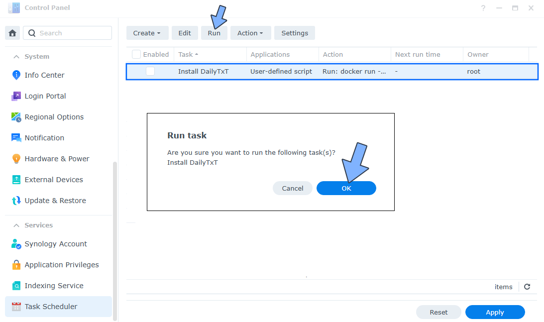 DailyTxT Synology NAS Set up 5 new 2026