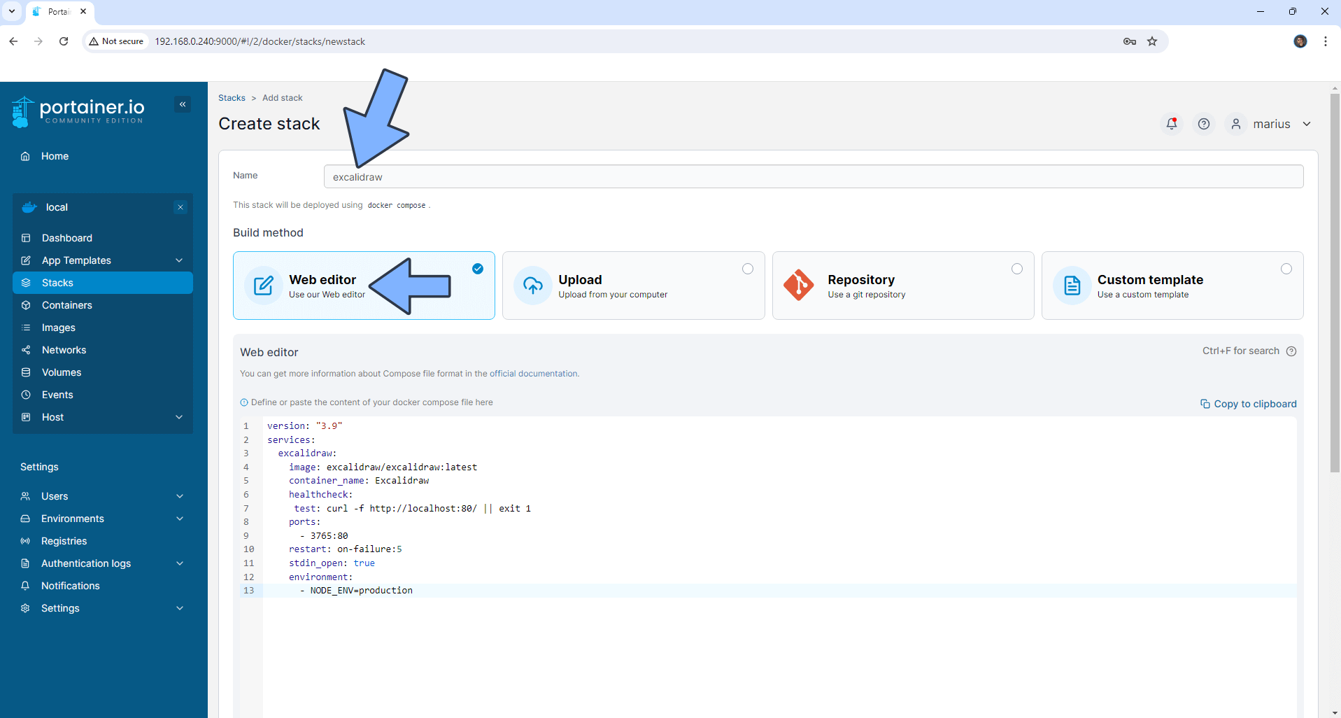 Excalidraw UGREEN NAS Set up 1