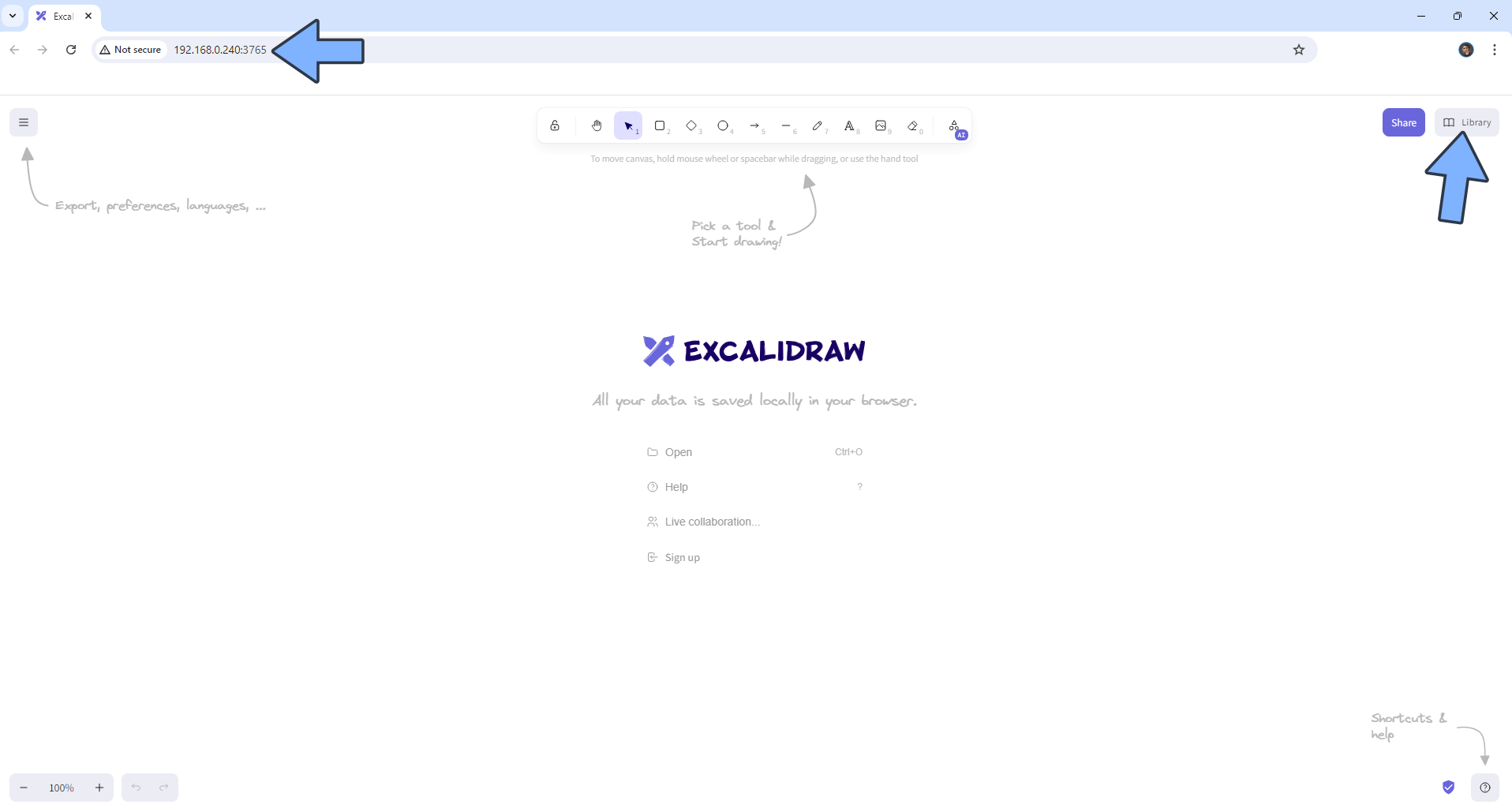 Excalidraw UGREEN NAS Set up 4