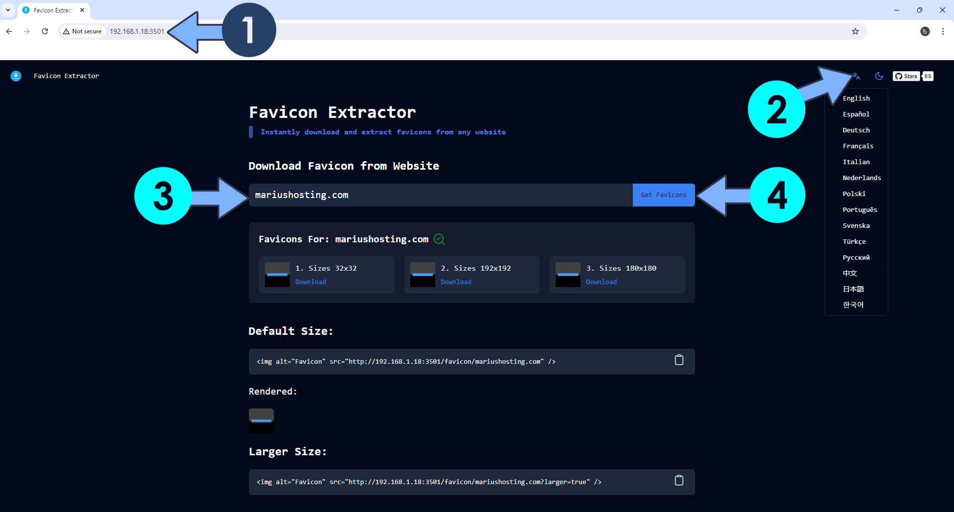 Favicon Downloader Synology NAS Set up 4