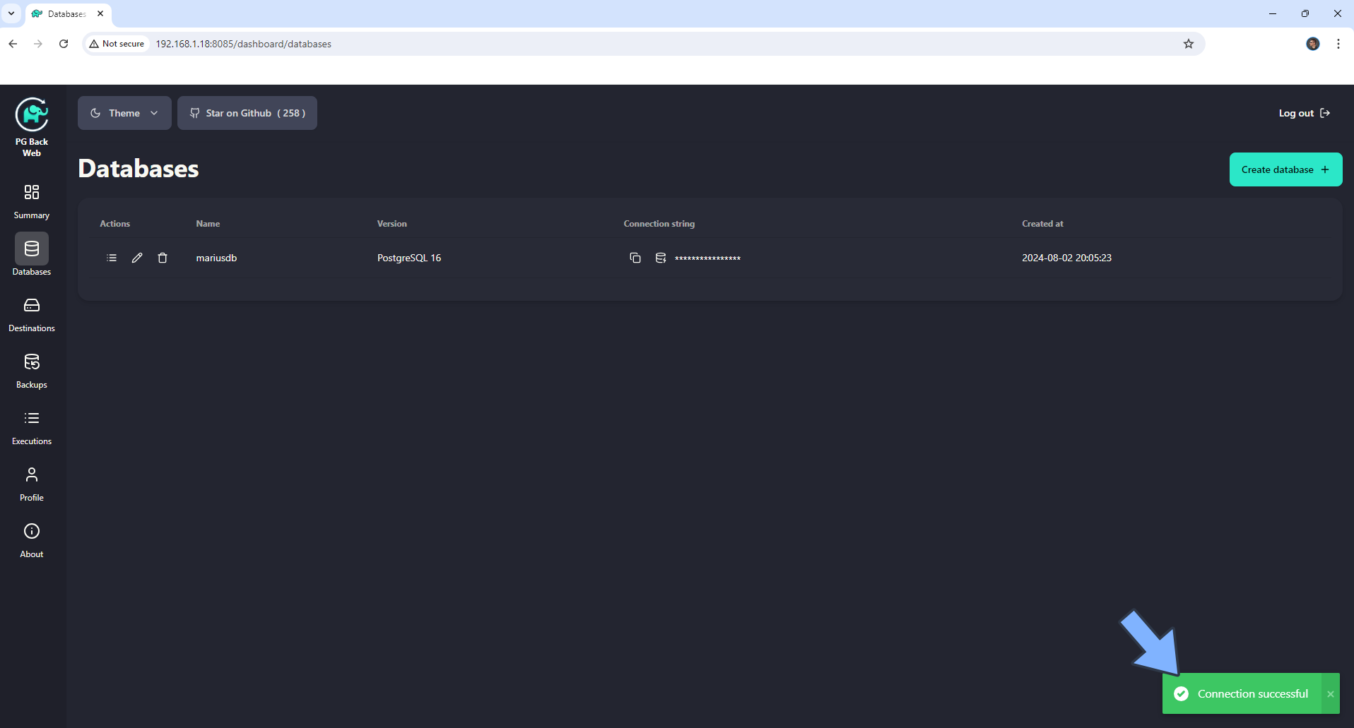 PGBackWeb Synology NAS Set up 10