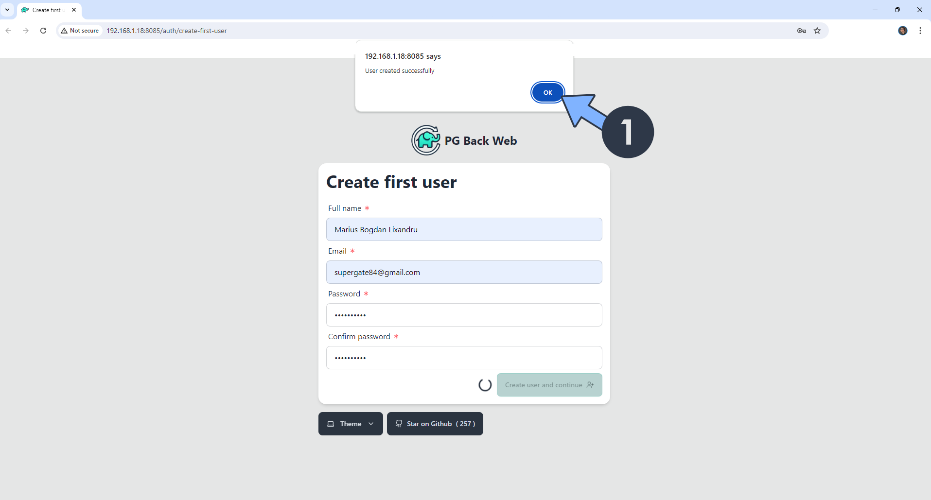 PGBackWeb Synology NAS Set up 6