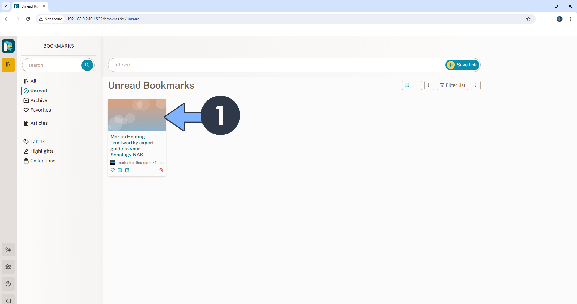 Readeck UGREEN NAS Portainer Set up 8