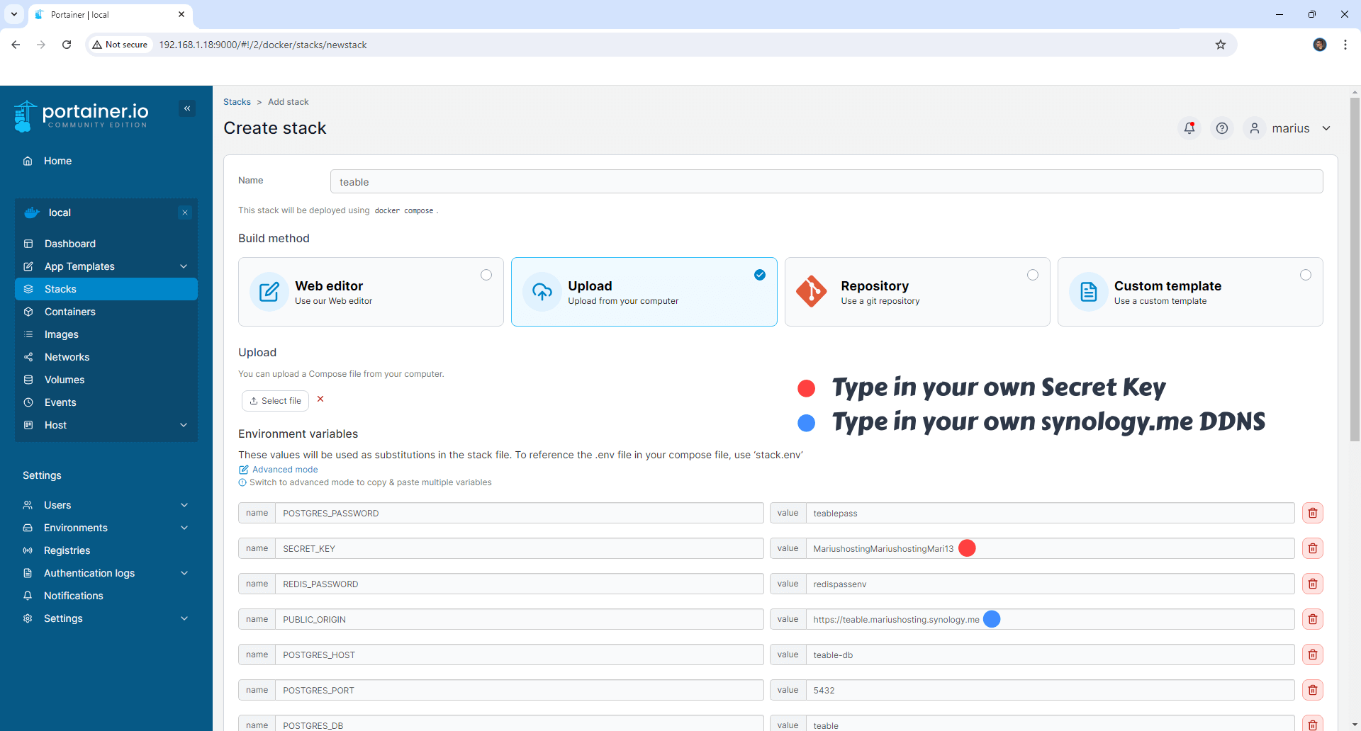 Teable Synology NAS Set up 10