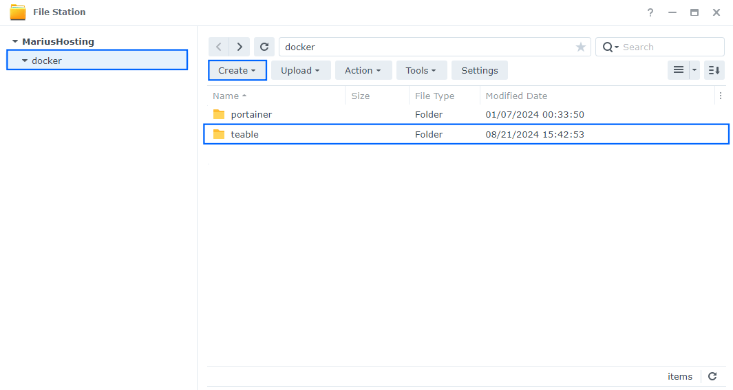 Teable Synology NAS Set up 6