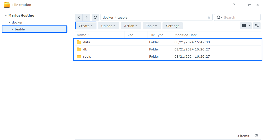 Teable Synology NAS Set up 7