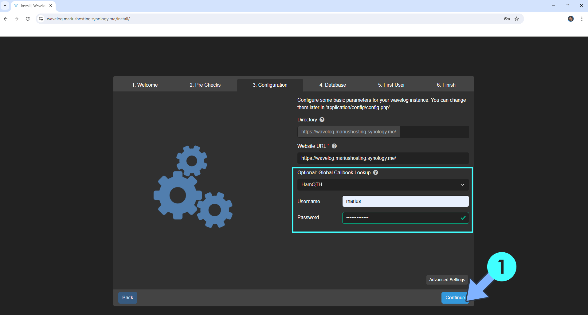 Wavelog Synology NAS Set up 19