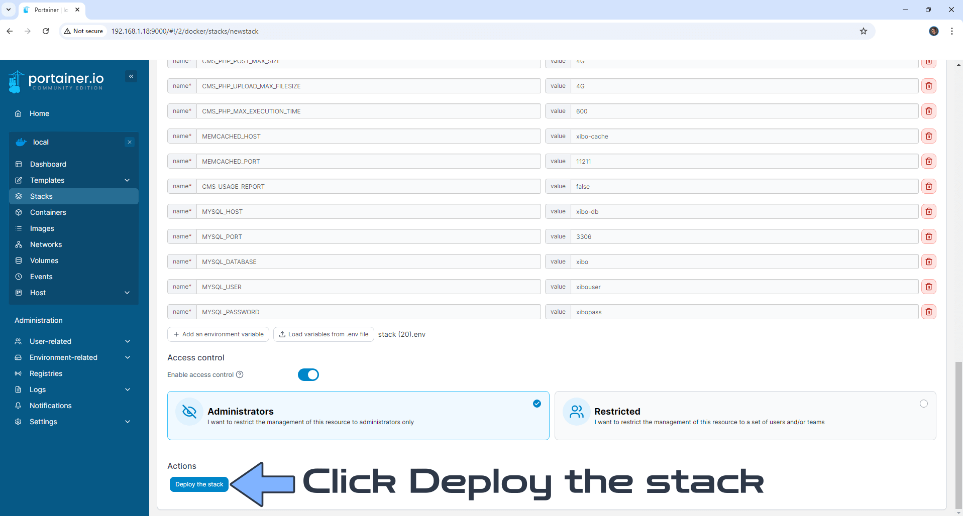 Xibo Synology NAS Set up 12 new 2027