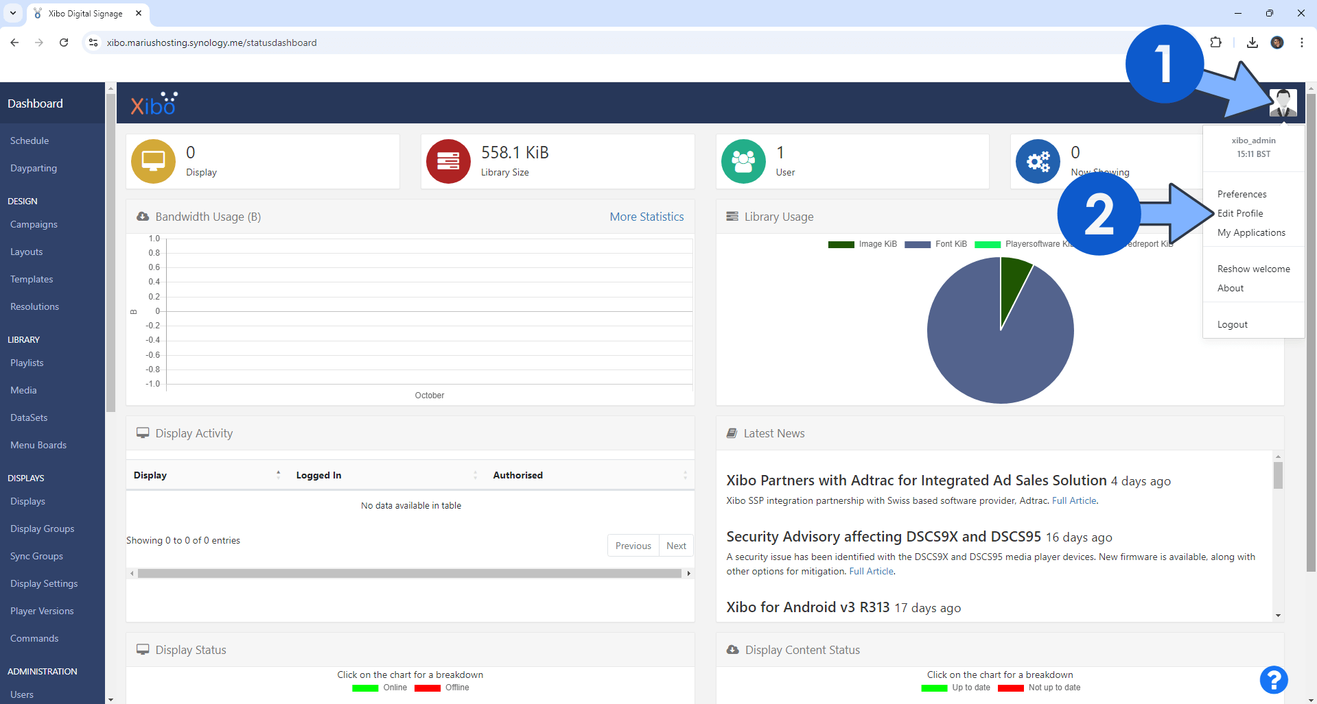 Xibo Synology NAS Set up 14 new 2027