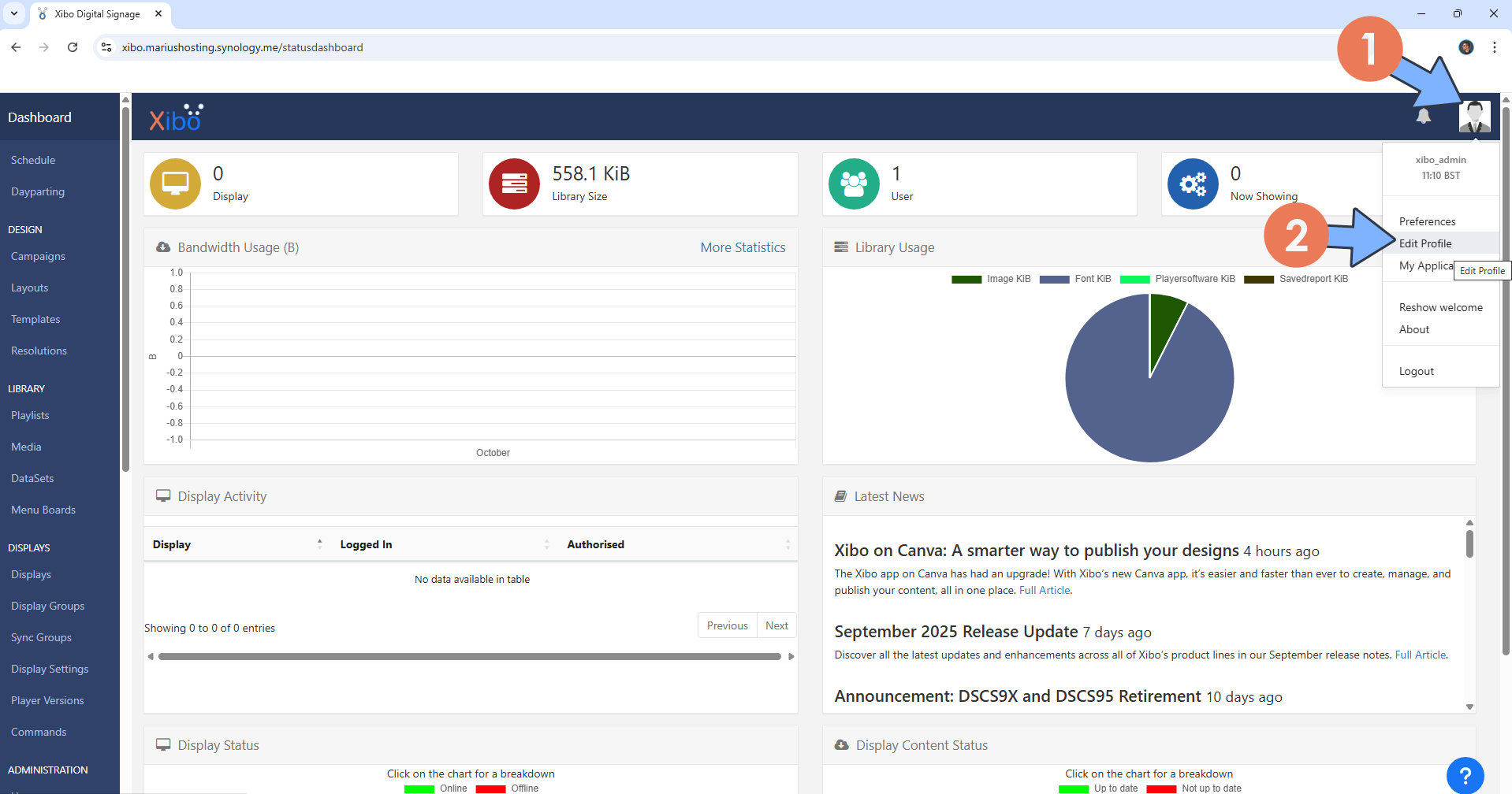 Xibo Synology NAS Set up 15 new 2028