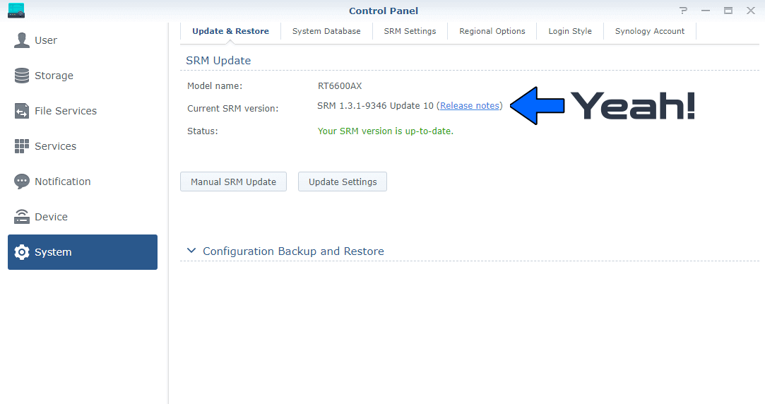 3 Synology RT6600ax SRM Version 1.3.1-9346 UPDATE 10