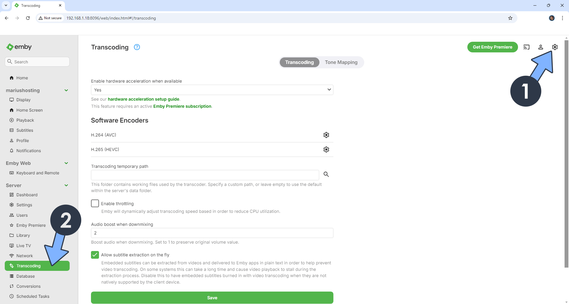 Emby Hardware Transcoding Synology NAS Set up 19