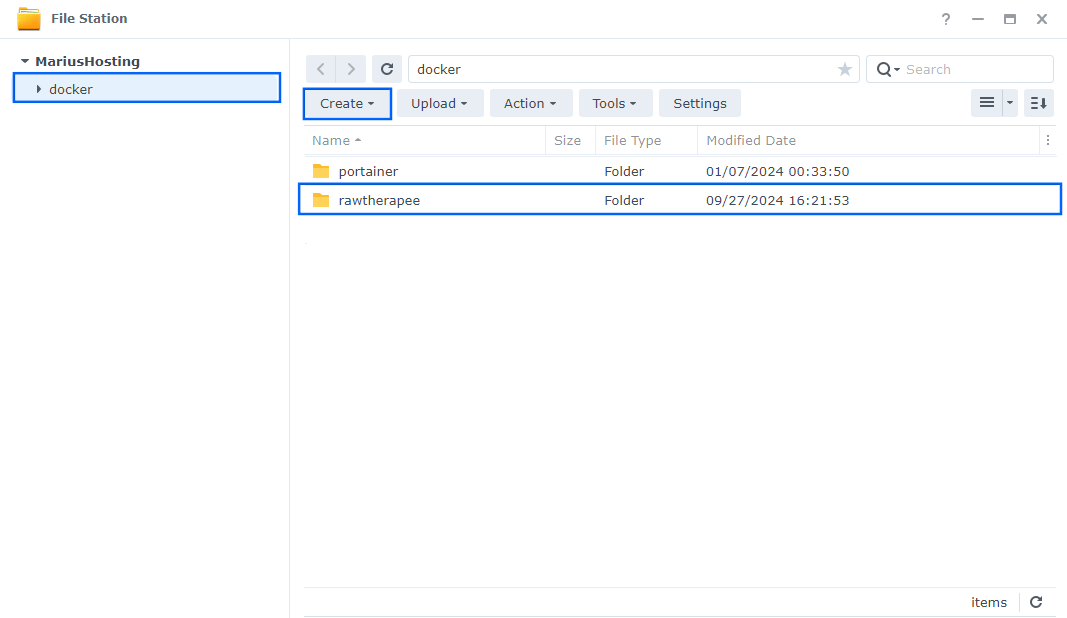 RawTherapee Synology NAS Set up 1