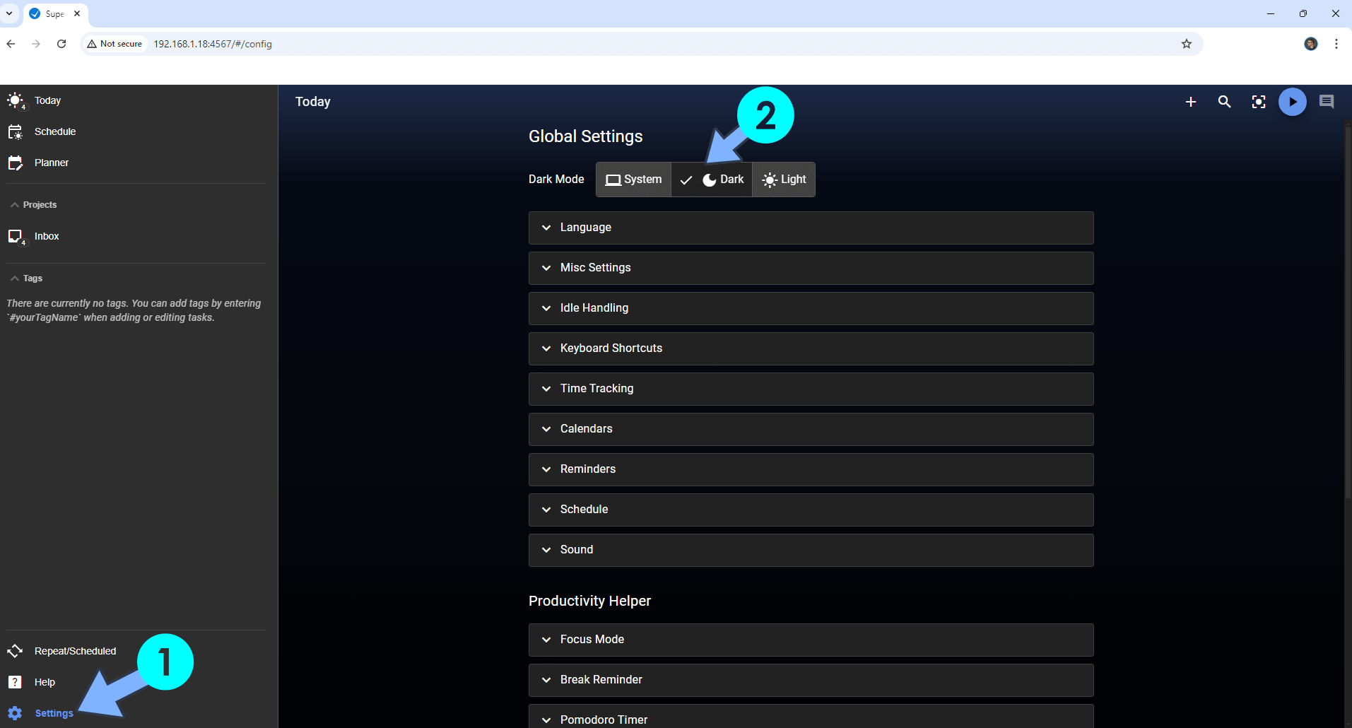 Super Productivity Synology NAS Set up 5