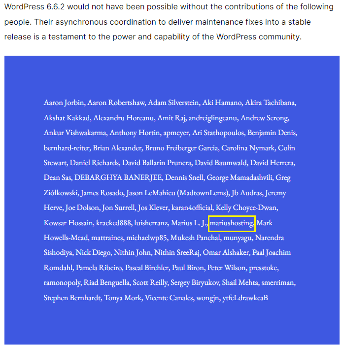 mariushosting mentioned on WordPress