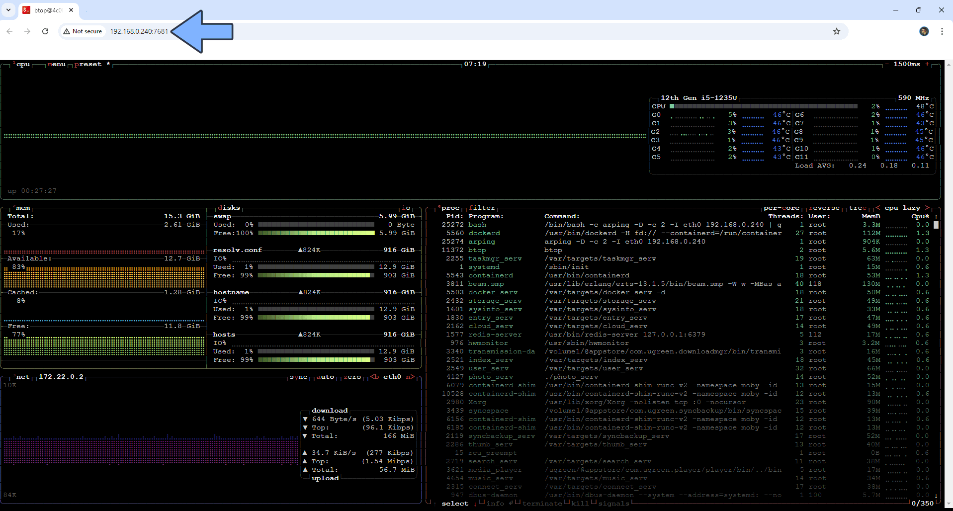 BTOP++ UGREEN NAS Set up 4