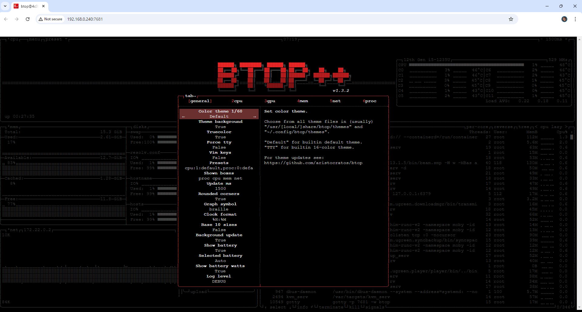 BTOP++ UGREEN NAS Set up 6