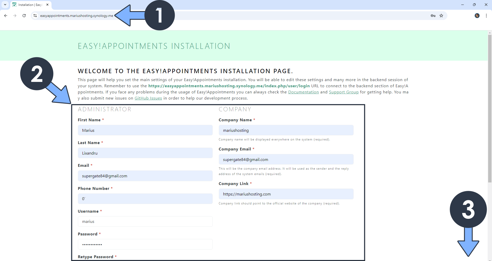 Easy Appointments Synology NAS Set up 10