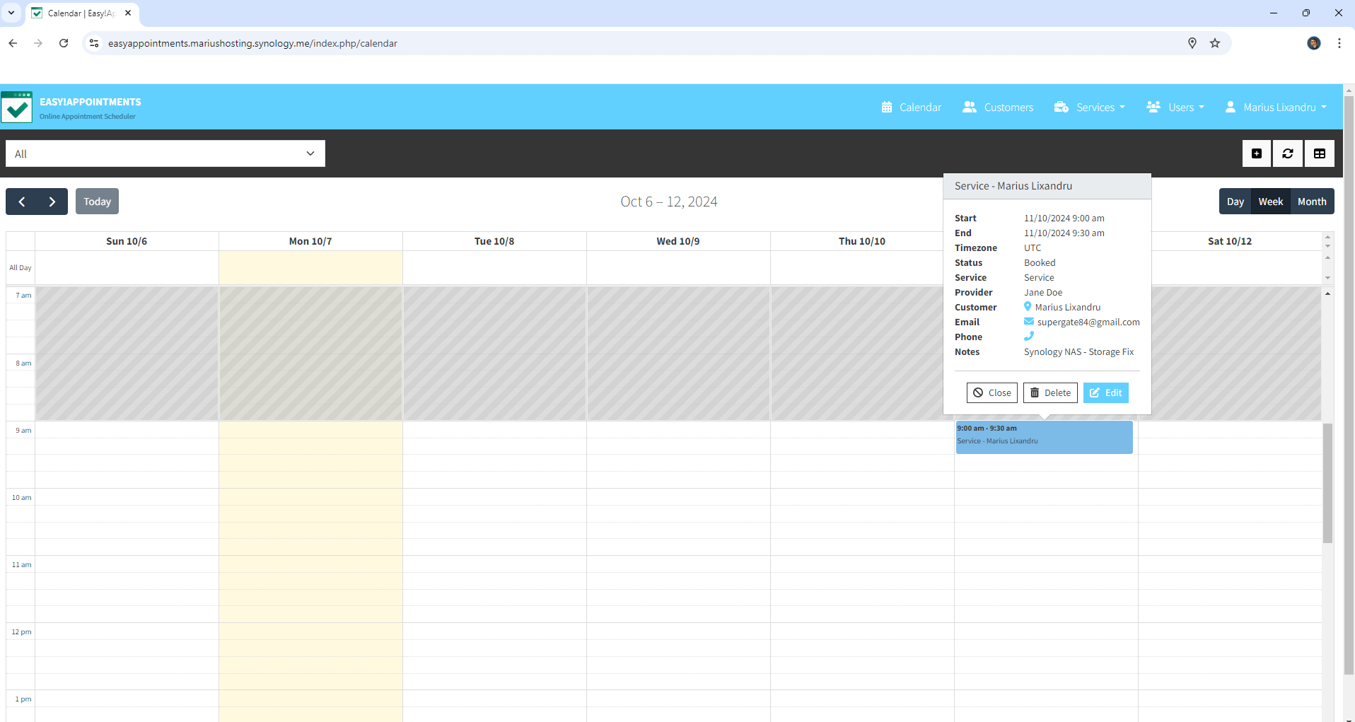 Easy Appointments Synology NAS Set up 14