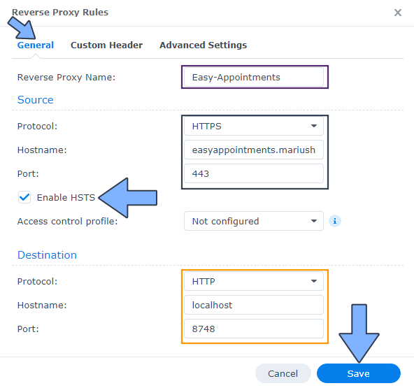 Easy Appointments Synology NAS Set up 3