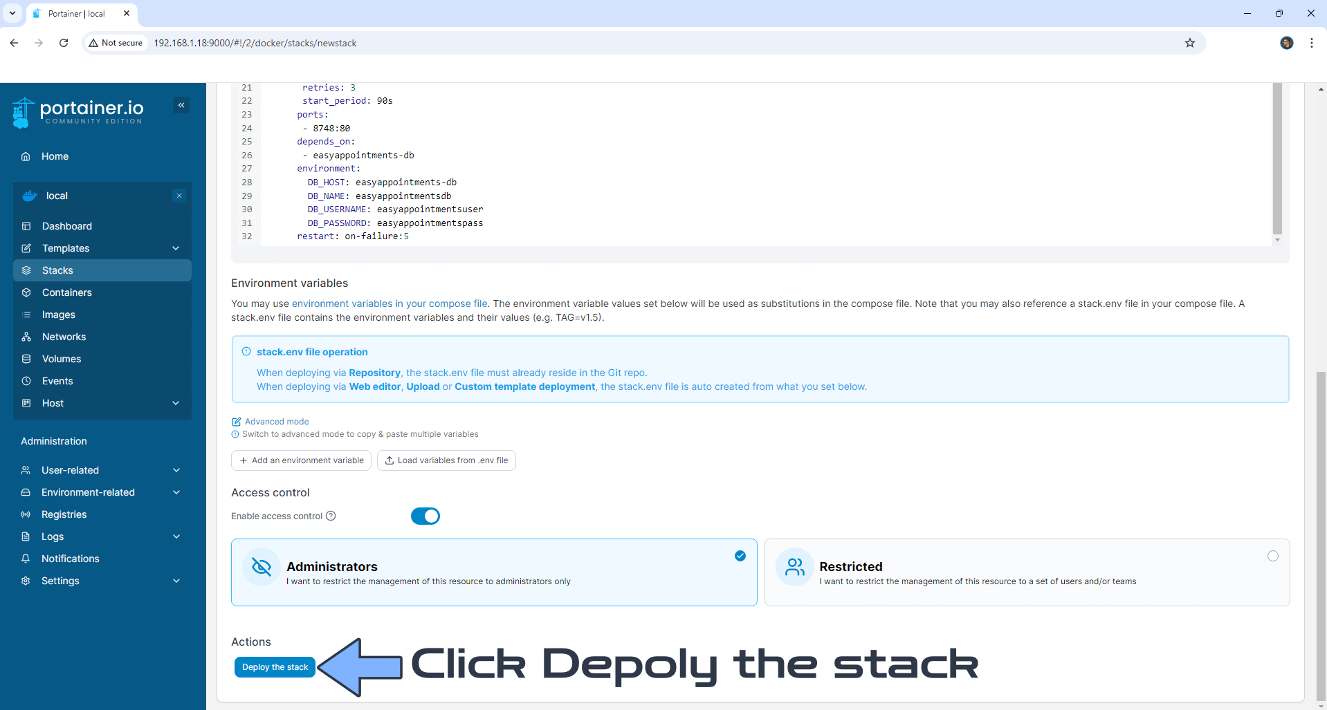 Easy Appointments Synology NAS Set up 8