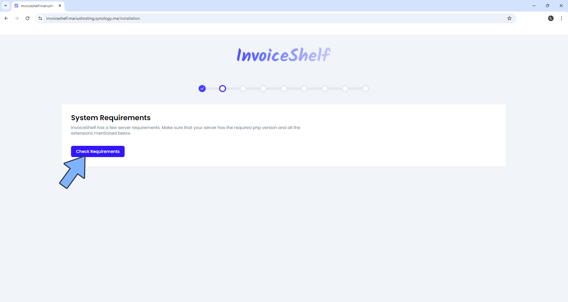 InvoiceShelf Synology NAS Set up 12