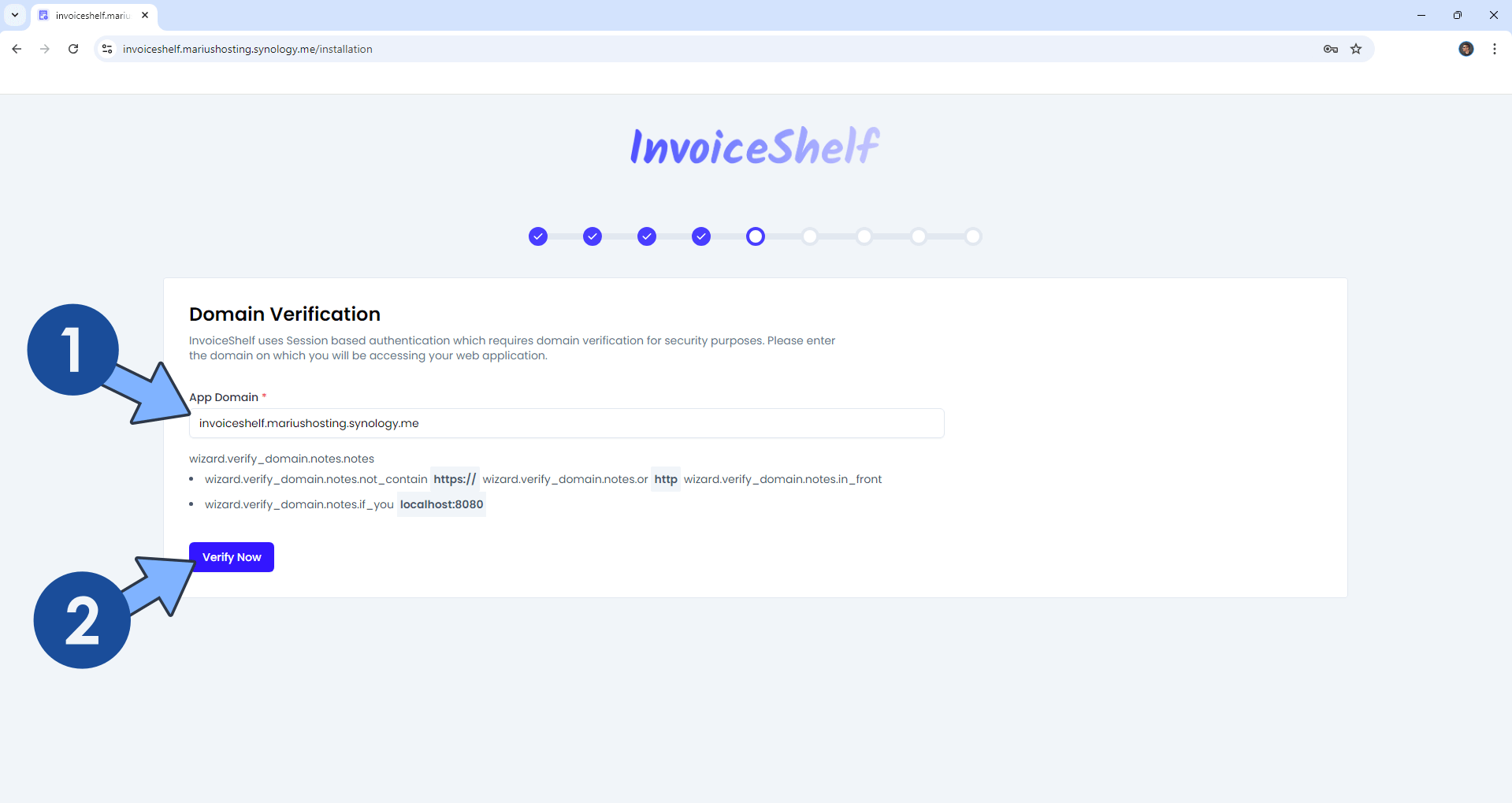 InvoiceShelf Synology NAS Set up 16