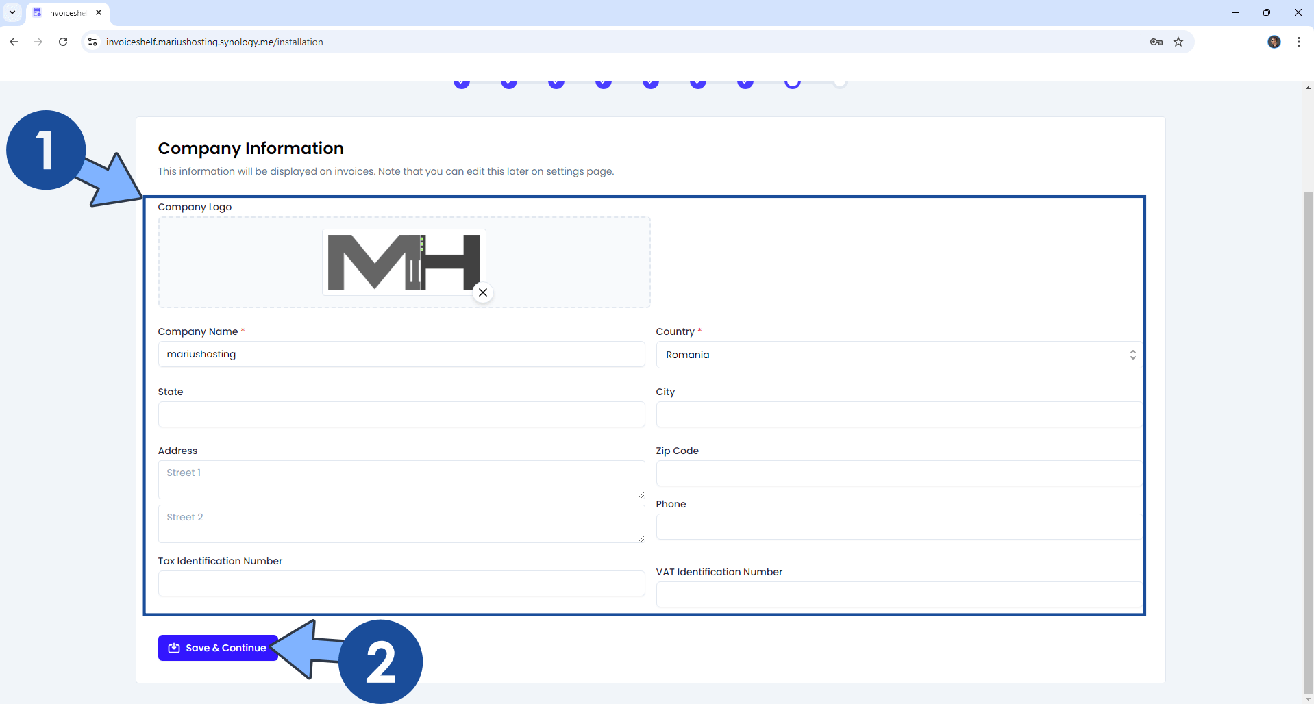 InvoiceShelf Synology NAS Set up 19