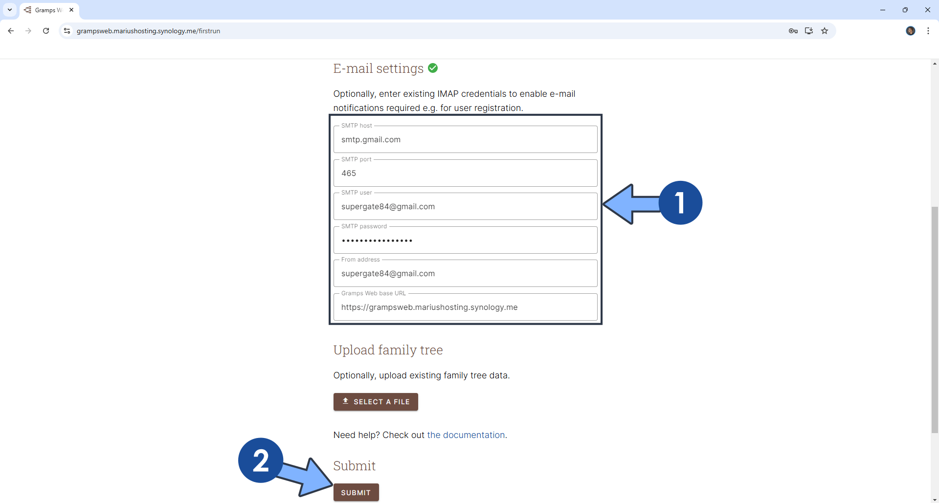 Gramps Web Synology NAS Set up 12