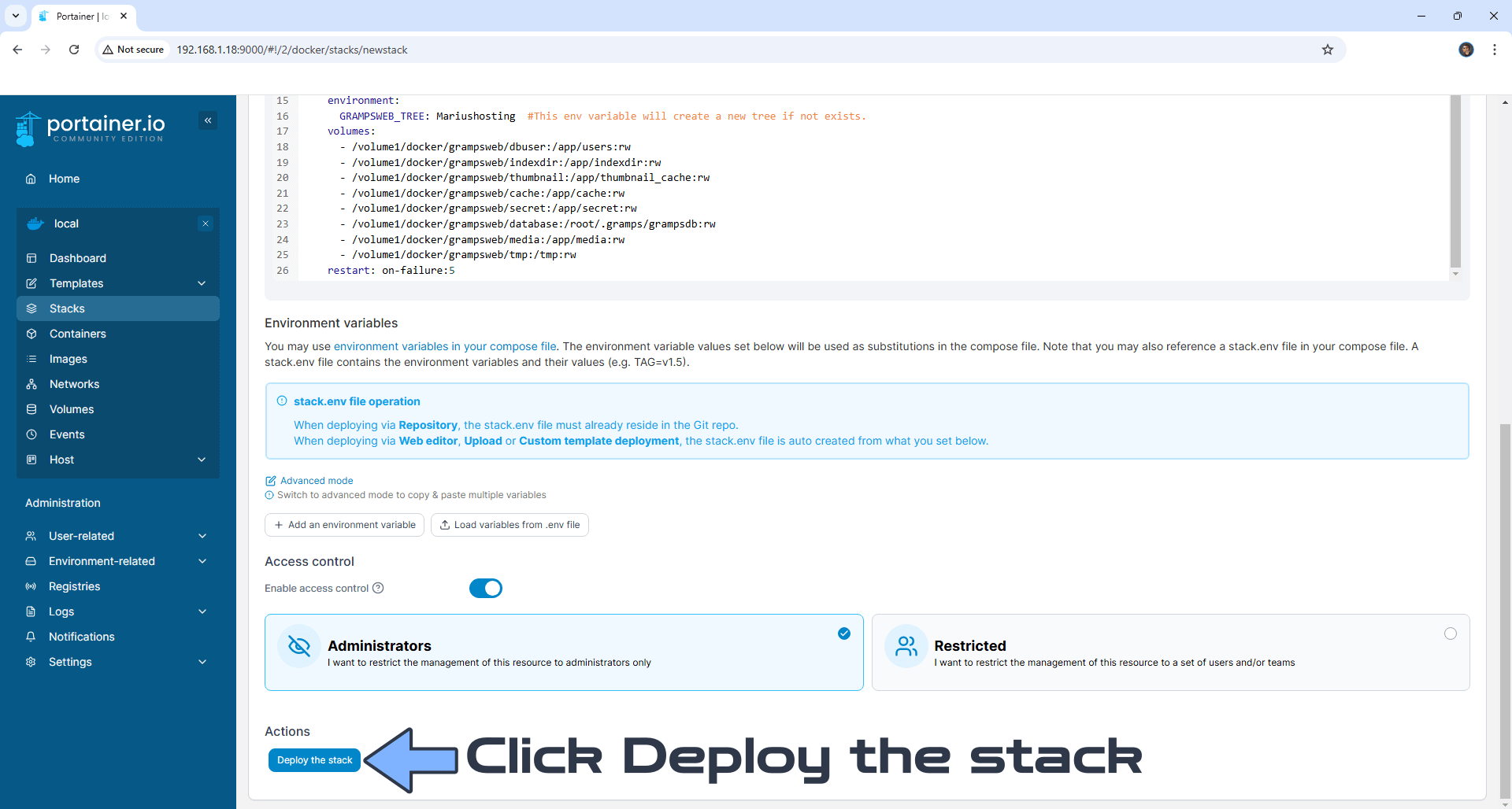 Gramps Web Synology NAS Set up 9