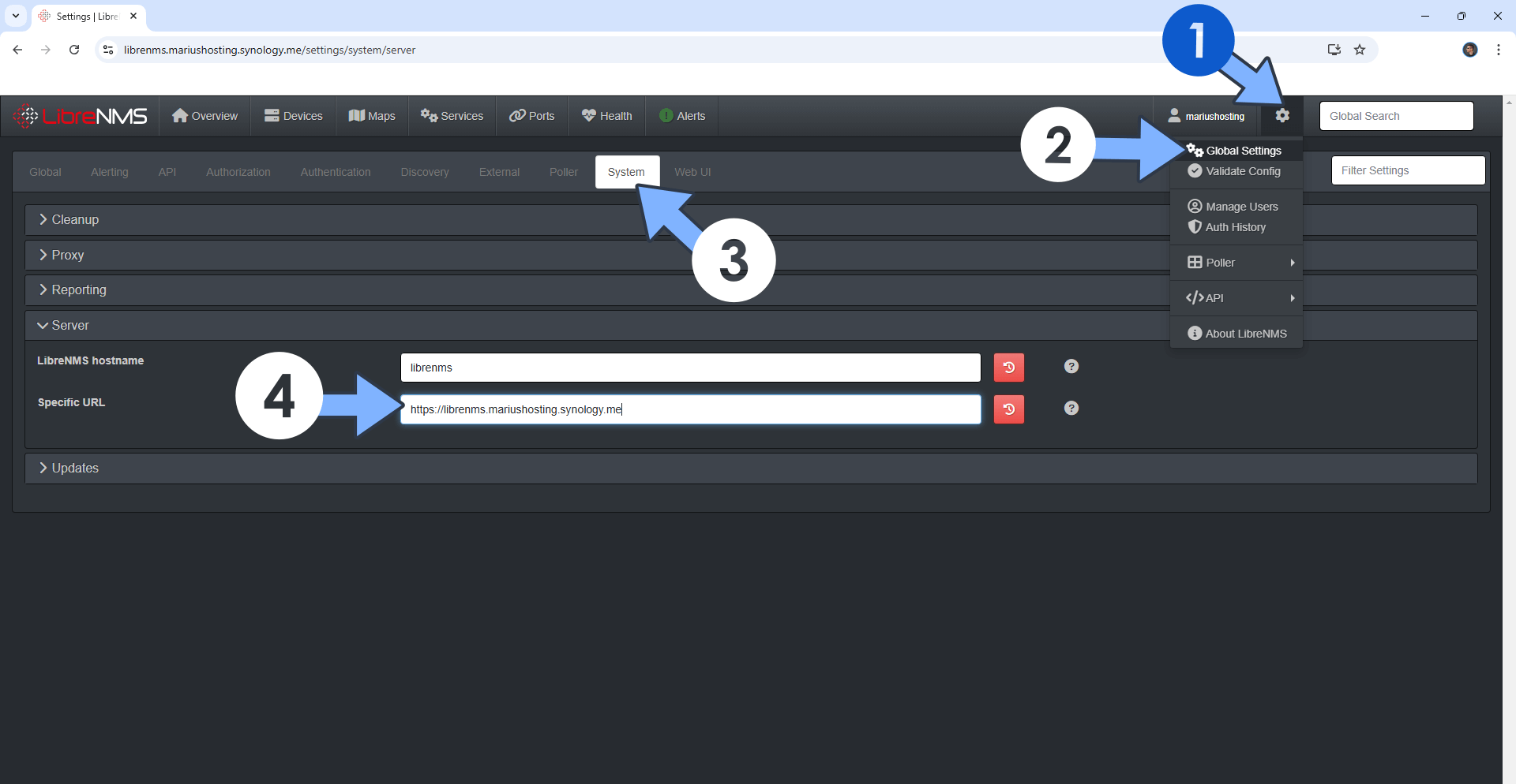 LibreNMS Synology NAS Set up 16