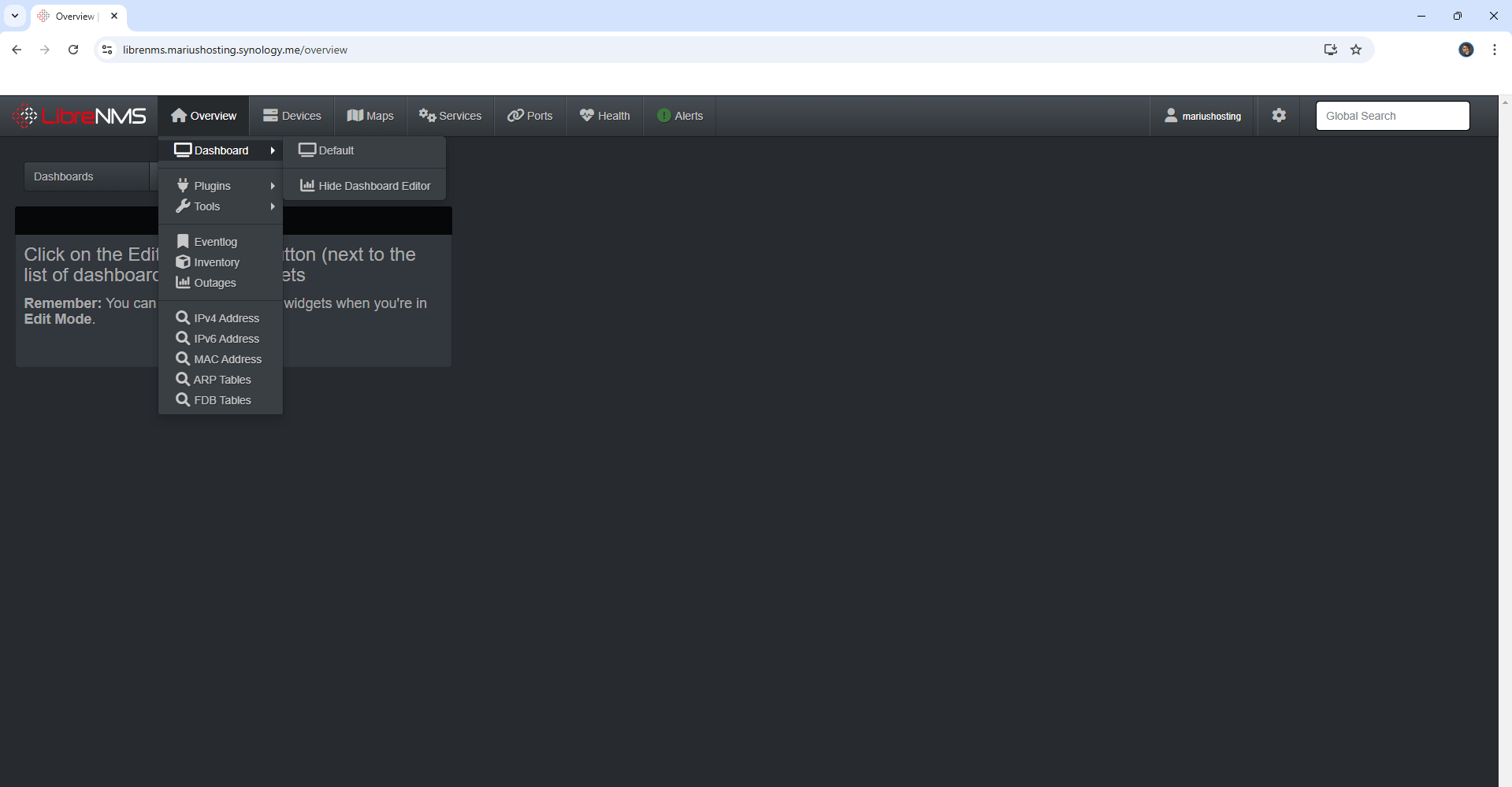 LibreNMS Synology NAS Set up 17