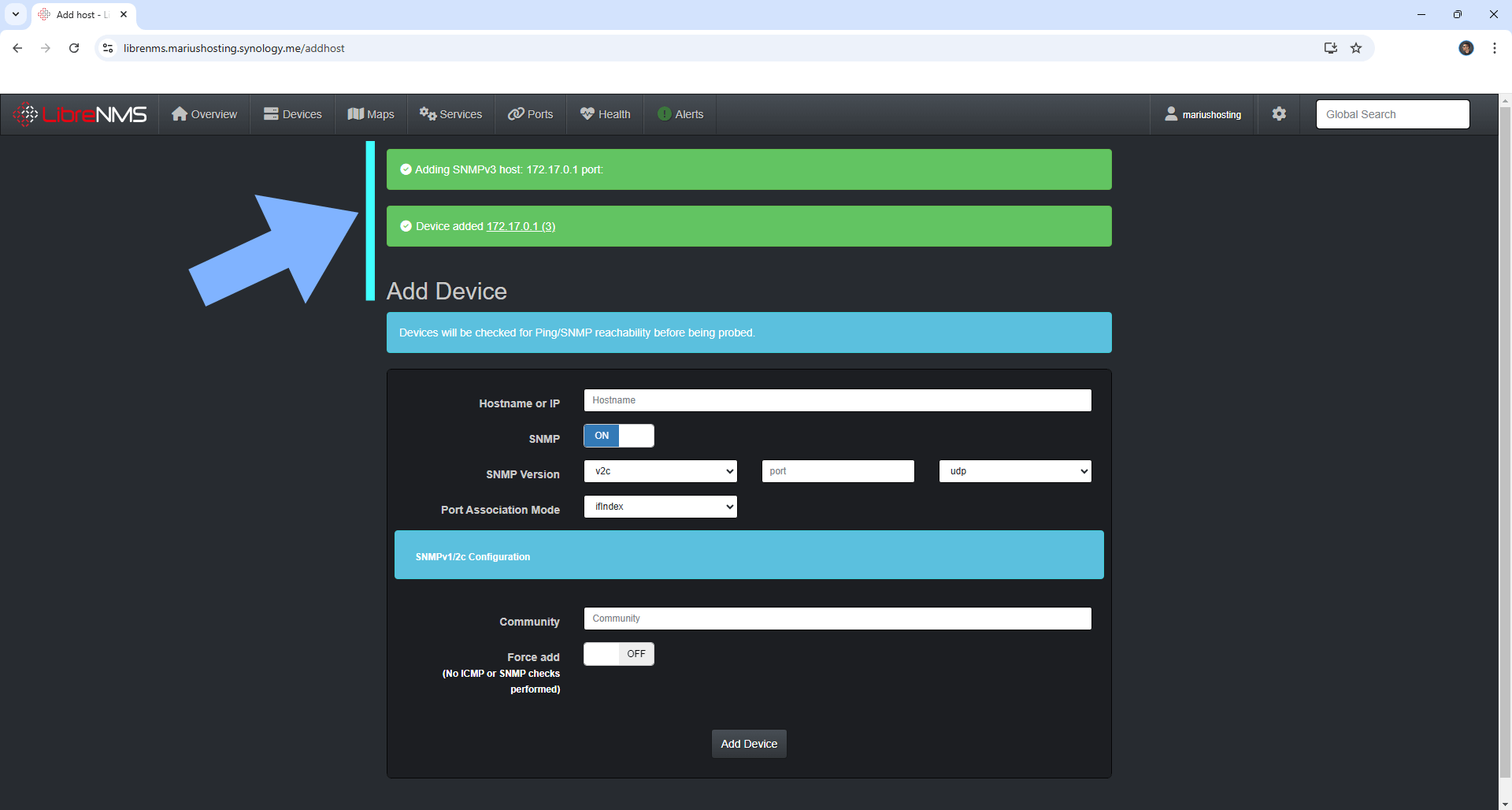 LibreNMS Synology SNMP 3