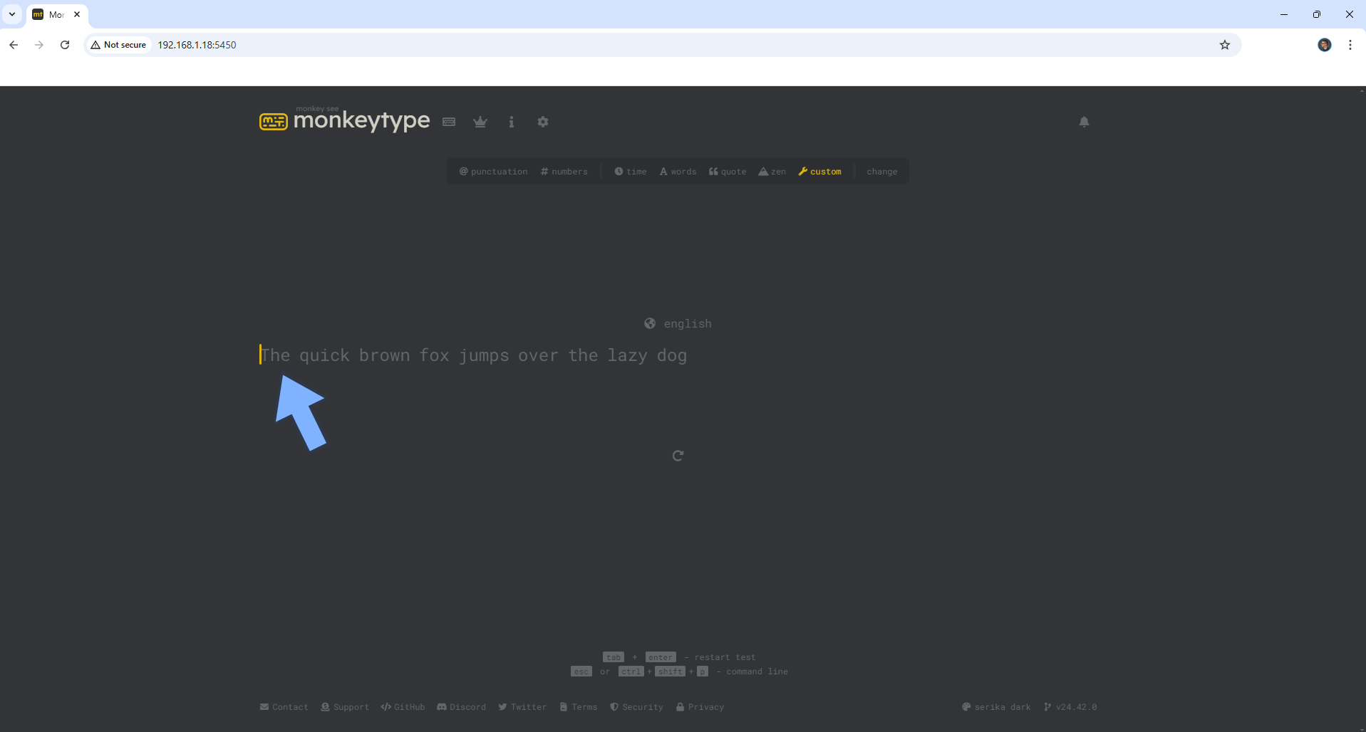 Monkeytype Synology NAS Set up 5