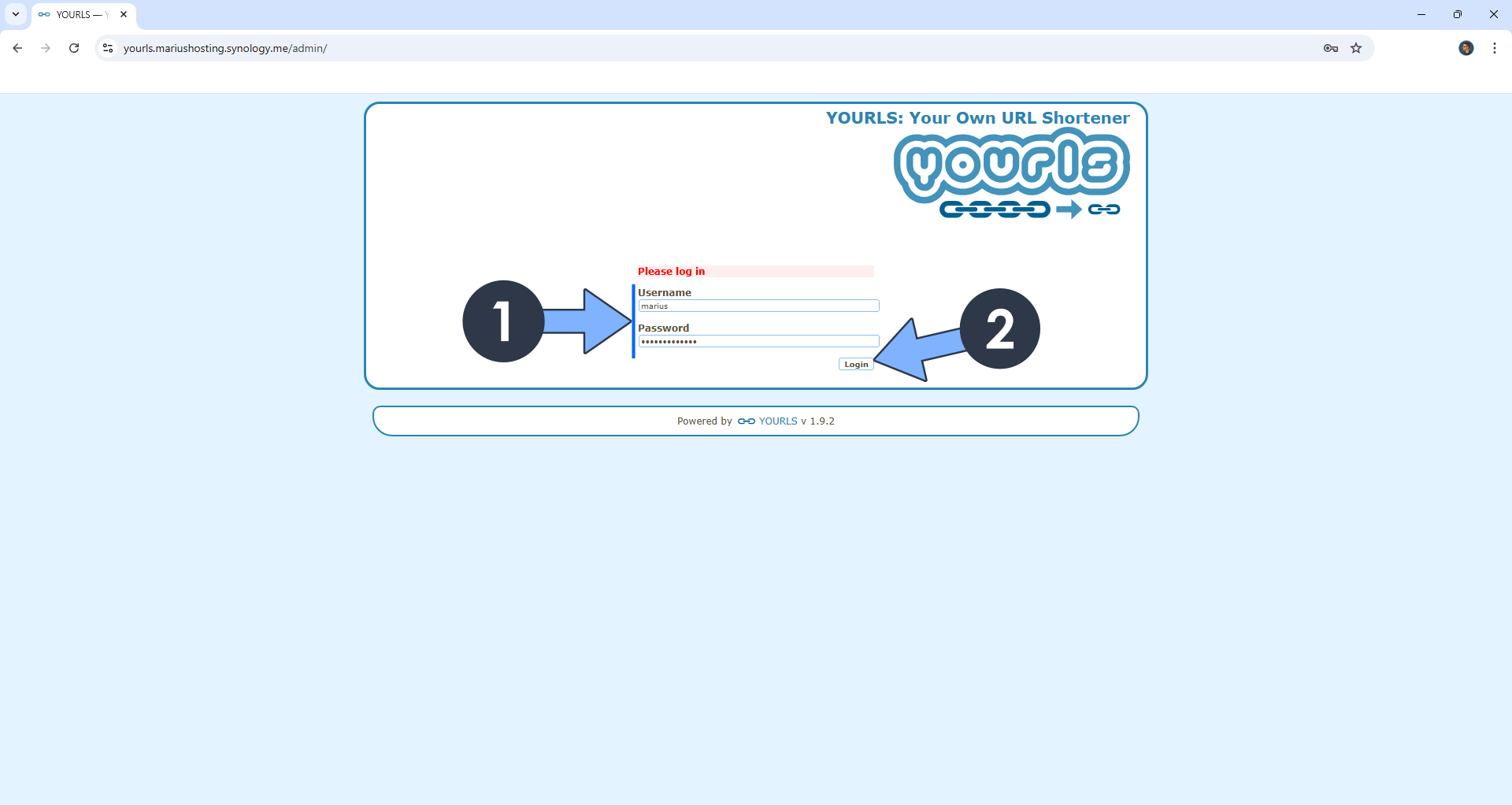 YOURLS Synology NAS Set up 13