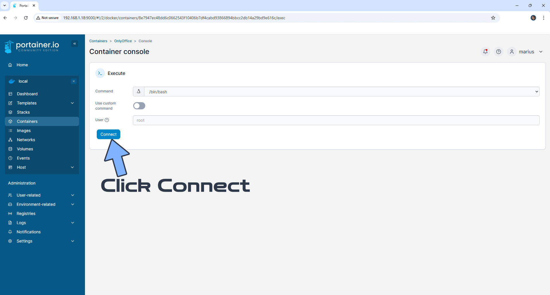 OnlyOffice Synology NAS Portainer Set up 6