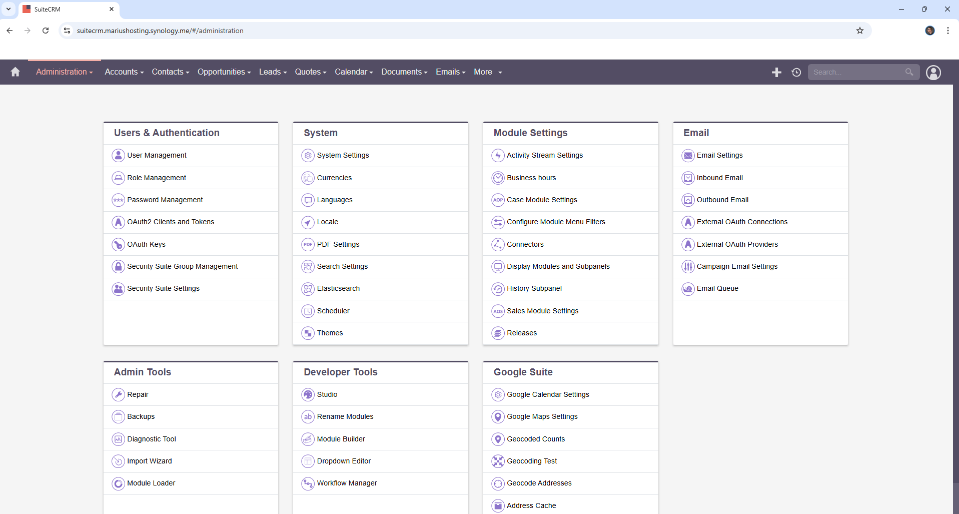 SuiteCRM Synology NAS Set up 11