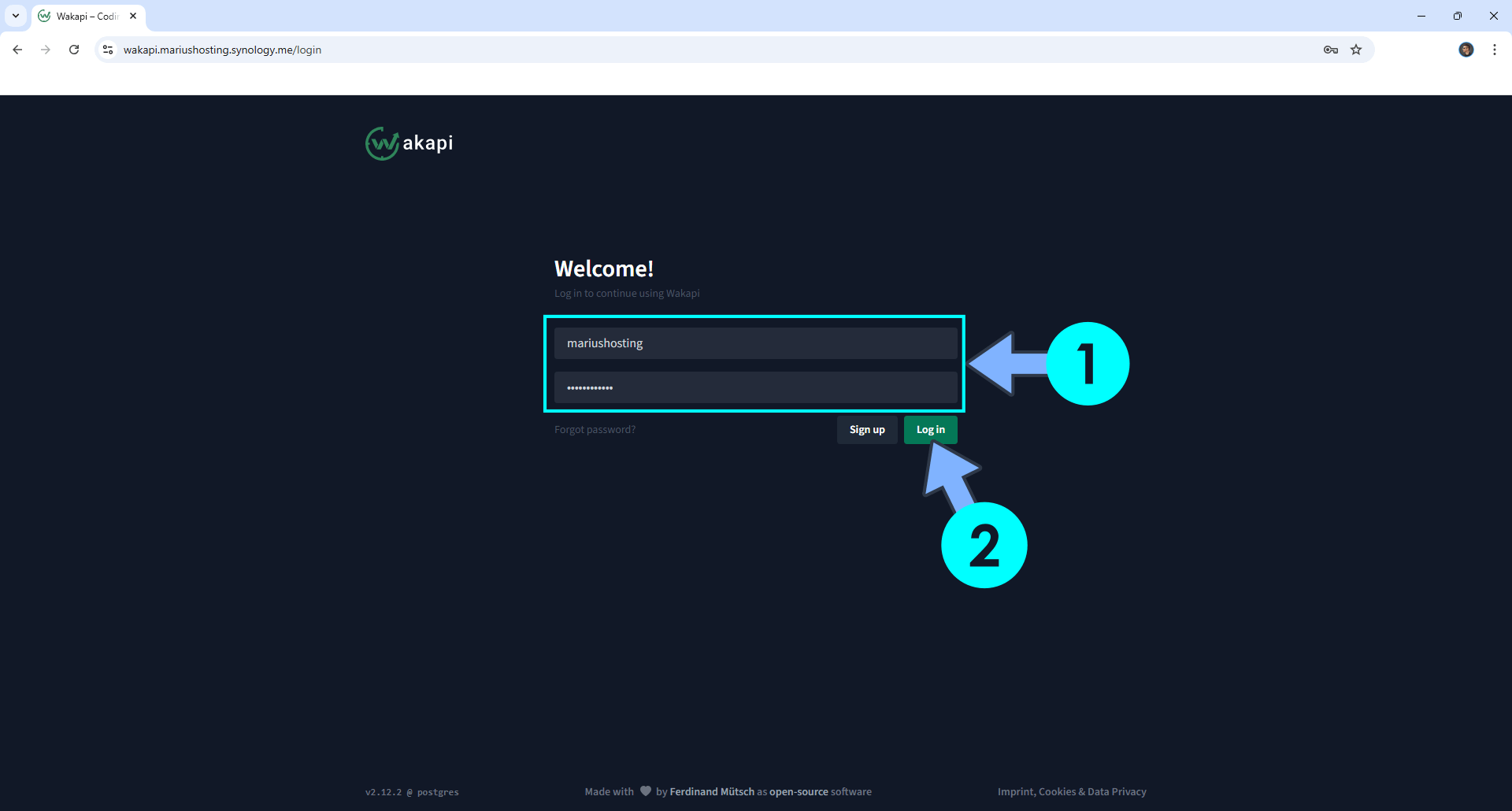 Wakapi Synology NAS Set up 15