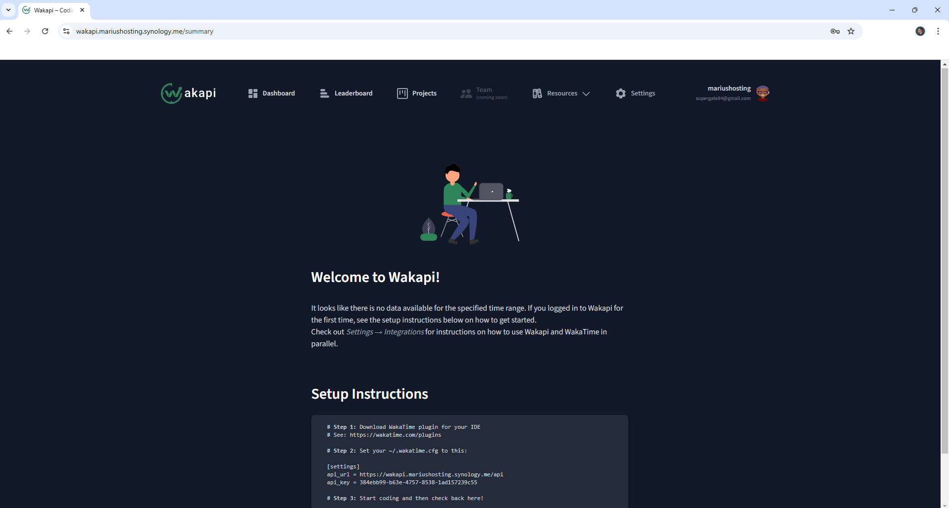 Wakapi Synology NAS Set up 16