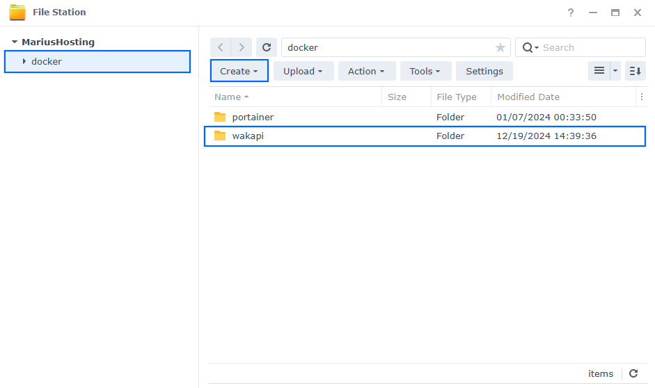 Wakapi Synology NAS Set up 6