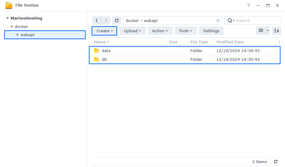 Wakapi Synology NAS Set up 7