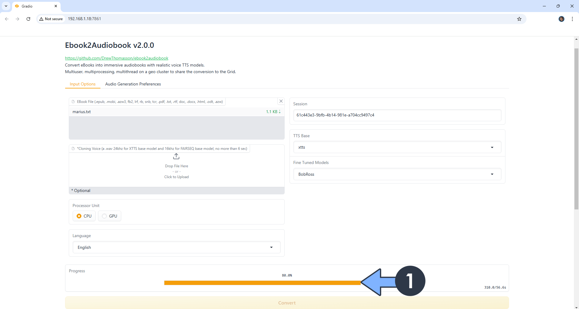 eBook2Audiobook Synology NAS Set up 5