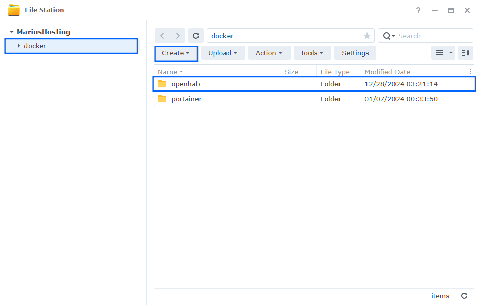 openHAB Synology NAS Portainer Set up 1