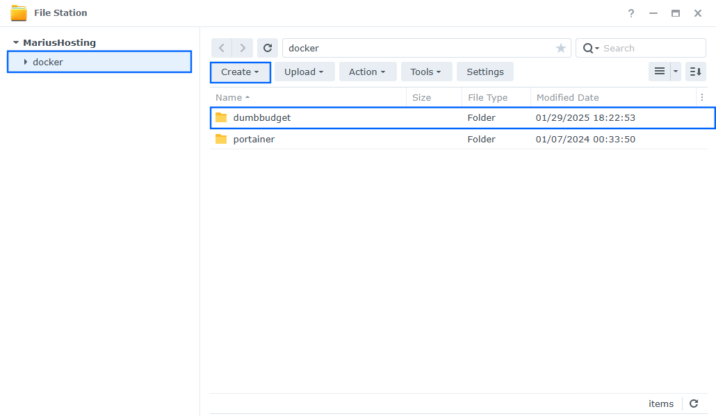 DumbBudget Synology NAS Set up 1