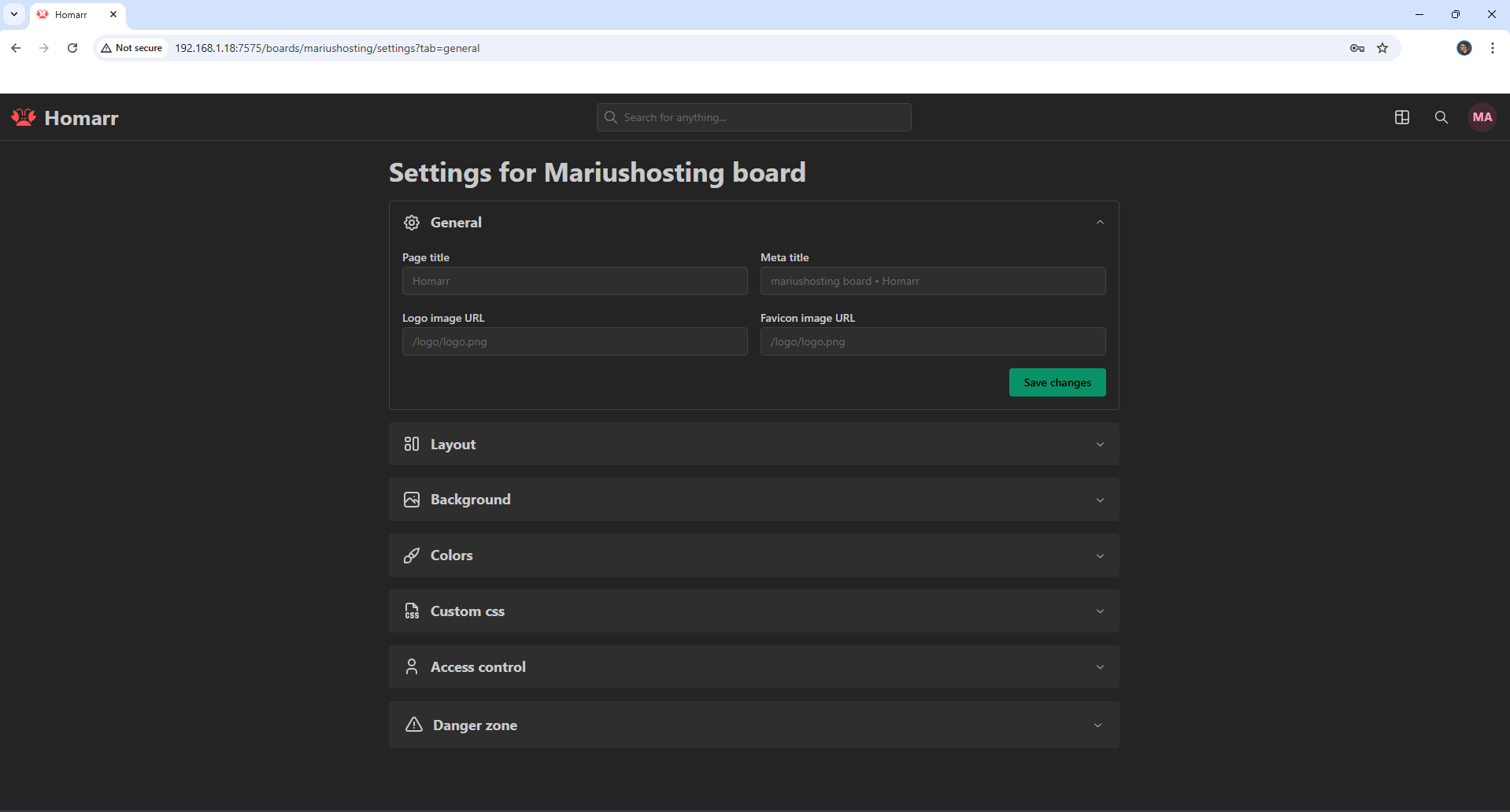 Homarr UGREEN NAS Set up 11