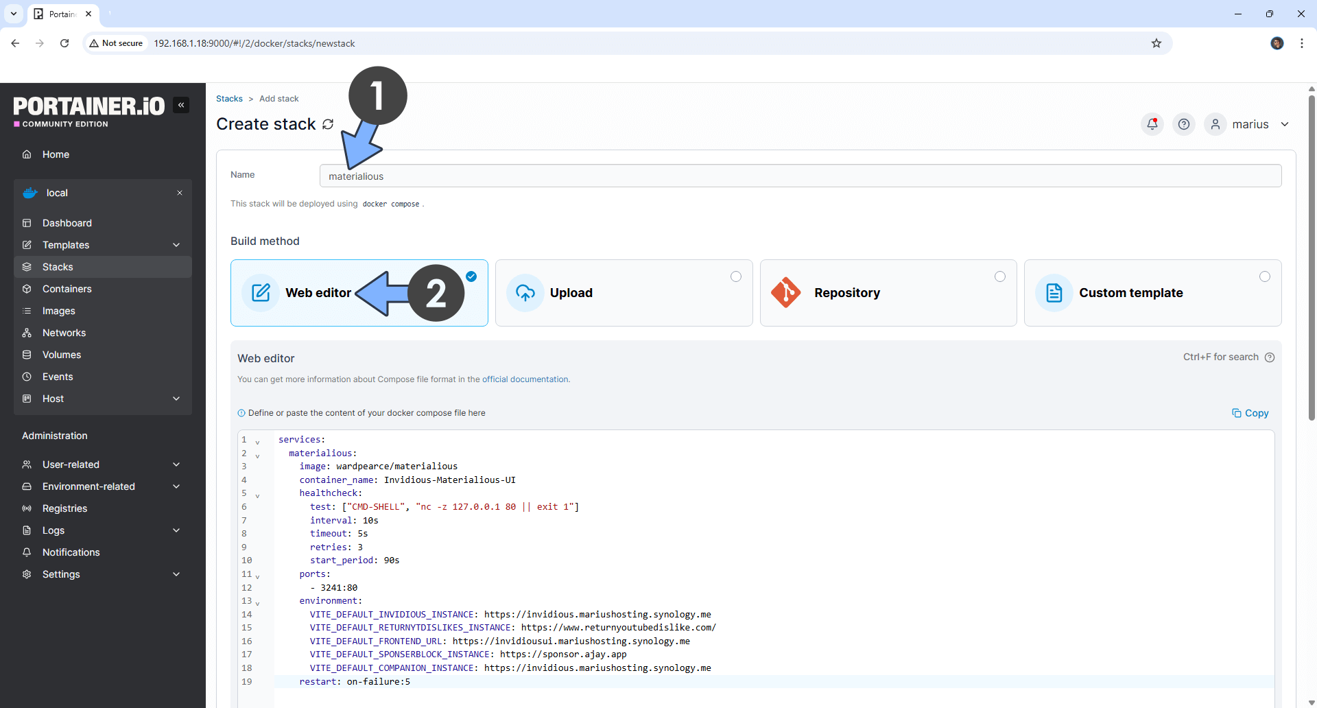 Materialious Invidious Synology NAS Set up 9 new 2030